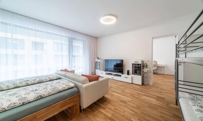 Michle Apartment | Modern family apartment with own kitchen and bathroom.