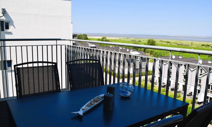 Schillig Apartment | Modern, high-quality vacation apartment, sauna, large balcony, sea view, close to the beach