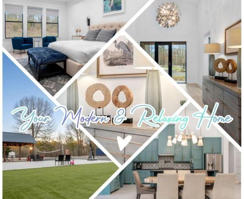 Mid America House | Modern Retreat 10 min-Oaklawn BBQ grill Pavillion Kids playground