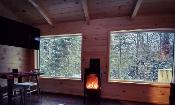 Whippleville Cabin | Modern Tiny Home Cabin Deux w./ Hot Tub next to Titus Mtn Ski & Malone