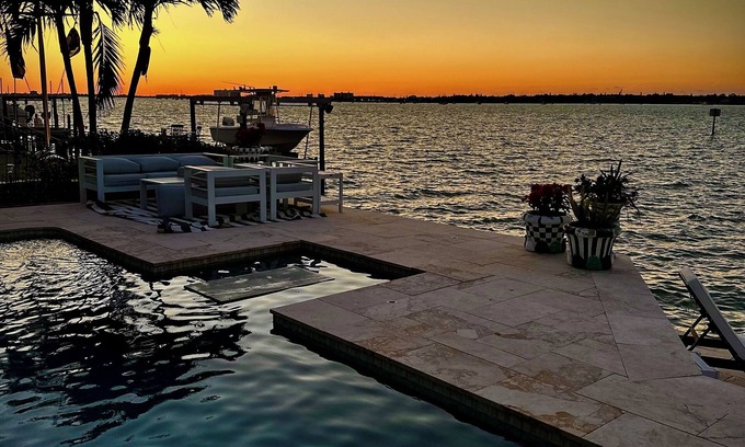 St. Petersburg House | Modern Waterfront Paradise Pool & Hot Tub