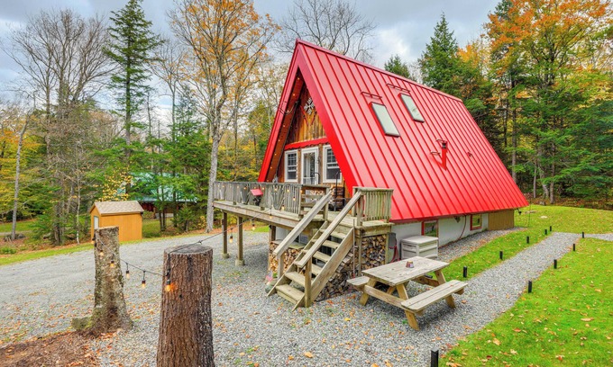 West Dover Cabin | Moments to Mount Snow: Idyllic A-Frame Cabin