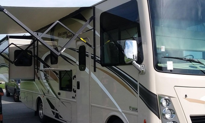 Hummelstown House | Motor coach, at Hershey camping resort.