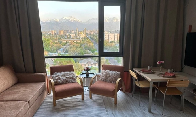 Almaty Apartment | Mountain and city view from the heart of Almaty! Nice location,new and safe