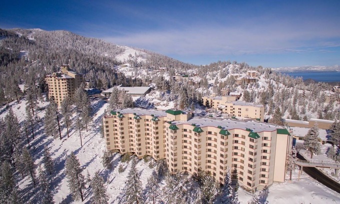 Tahoe Village Villa | Mountain View Villa with Pool + Hot Tub Access