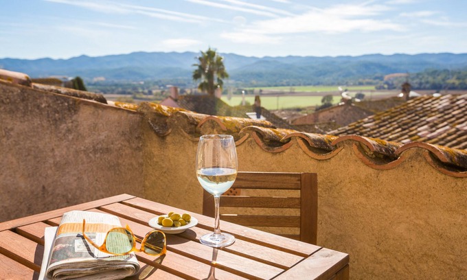 Cruilles House | Near Beaches and Golf: Chic Spacious Stone "Castle" with A/C in Medieval Village