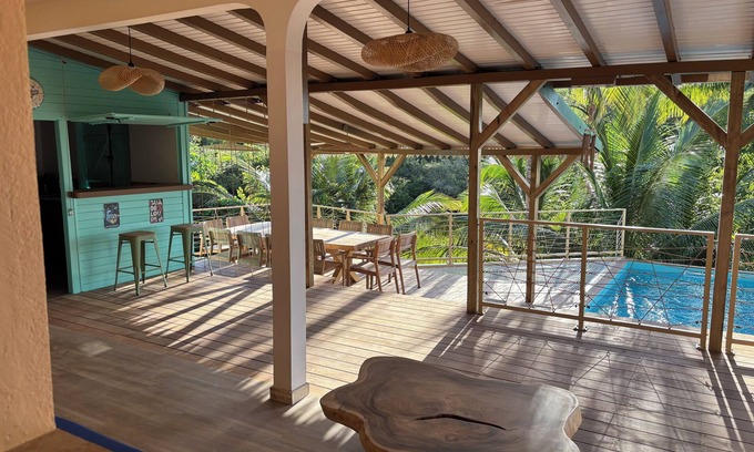 Bouillante Apartment | Near Malendure New apartment with sea view and swimming pool