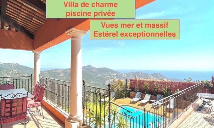 Espero-Pax Villa | Neo-Palladian style air-conditioned villa, quiet, sea view, Esterel and Lérins Islands