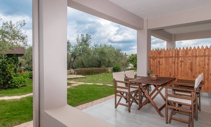 Alonia Apartment | Nestled on the ground floor with direct garden access amidst olive trees