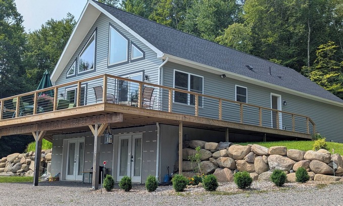 Lake George House | New 3-bedroom A-frame, ranch home on private Queensbury property