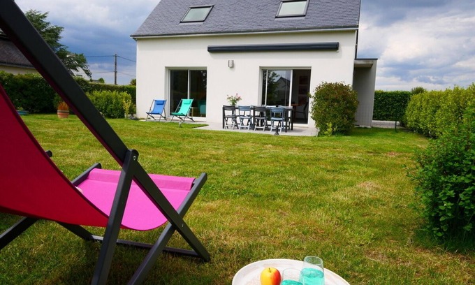 Plougoumelen House | New and modern house * garden, quiet, guaranteed sea and nature escapades