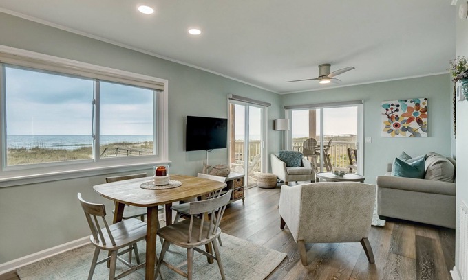 Wilmington Beach Condo | Newly Renovated Ocean Front Condo with Wrap Around Deck and Private Beach Access
