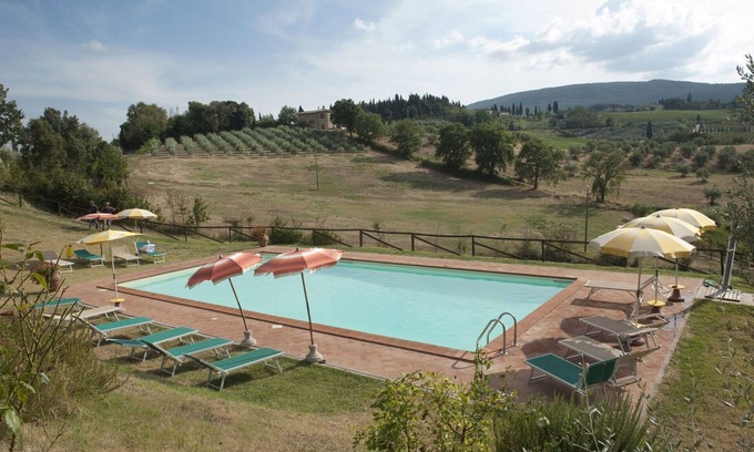 San Gimignano Apartment | Nice apartment for 4 guests with A/C, pool, WIFI, pets allowed and panoramic view