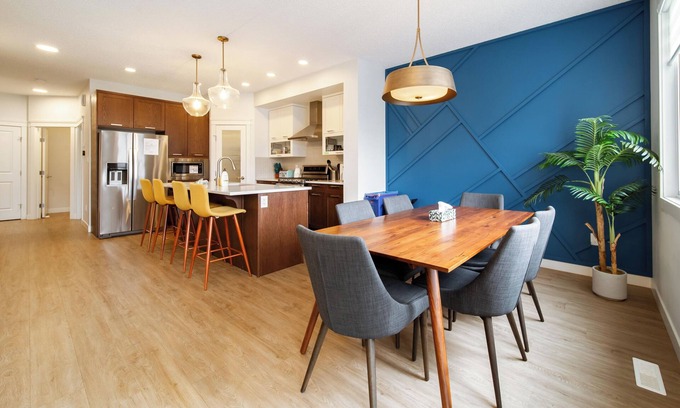 West Edmonton House | Nordic Oasis near WEM | Hot Tub, 2 Lounges, King Ensuite Sleeps 10