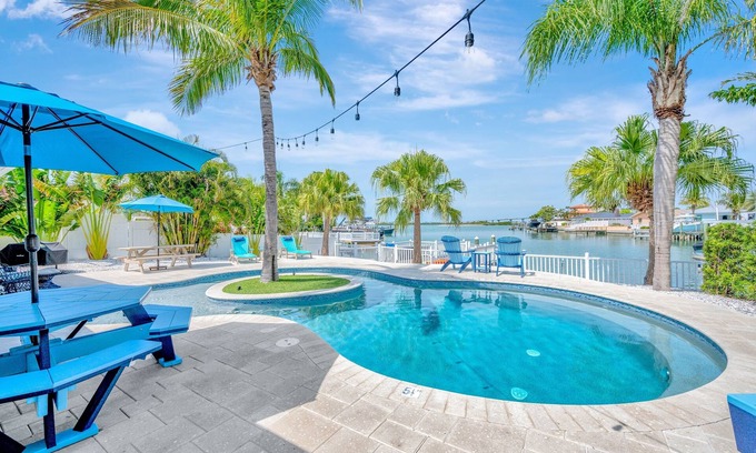 Indian Rocks Beach Villa | Ocean View | Heated Pool | 3 Bedroom | Golf Cart