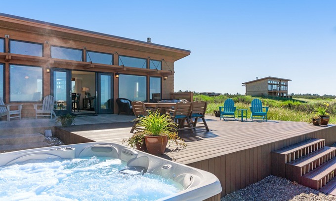 Westport House | Oceanfront beach home with private hot tub, ocean views, & free WiFi