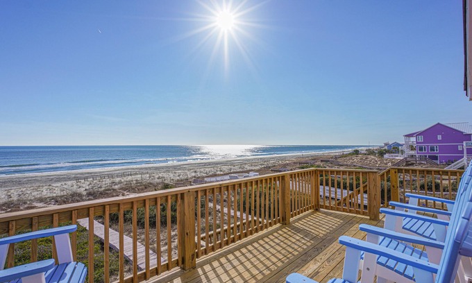 Emerald Isle House | Oceanfront Escape - Stunning Views, Private Beach Access & Spacious Living