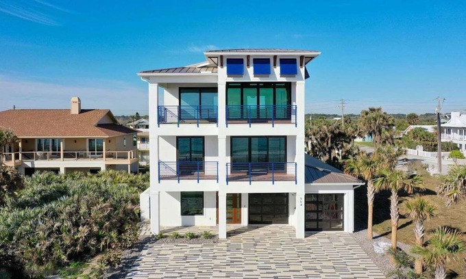 Flagler Beach House | Oceanfront home,private pool,arcade! Dog-friendly!
