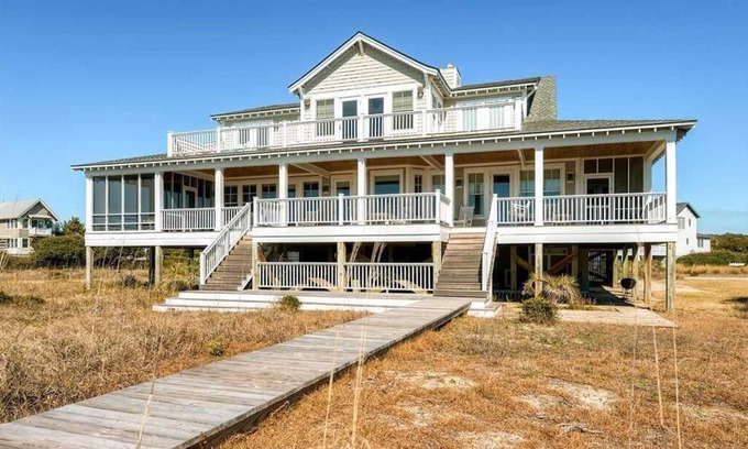 South Beach House | Oceanfront large home with wrap around porches, BHI
