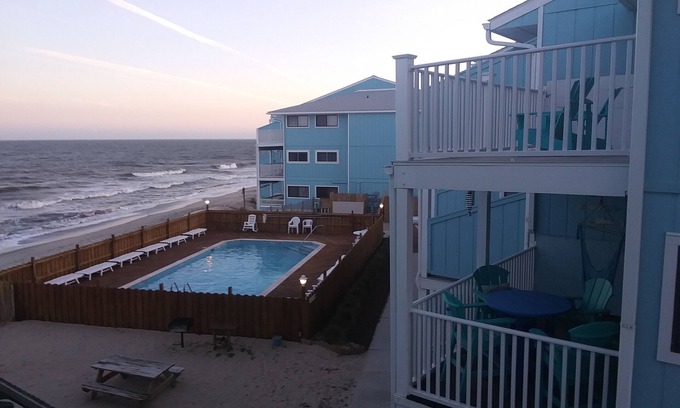 Kure Beach Condo | OCEANFRONT- TOP FLOOR- Sleeps 6