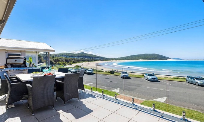 Fingal Bay House | On the Beach - stunning ocean views with room to bring the boat, walking distance to town
