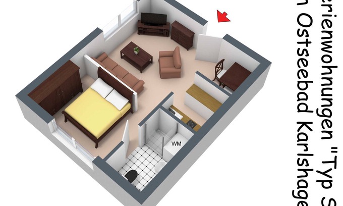Karlshagen Apartment | One-room apartment type S1 - the cozy one - c) Strandstraße 24