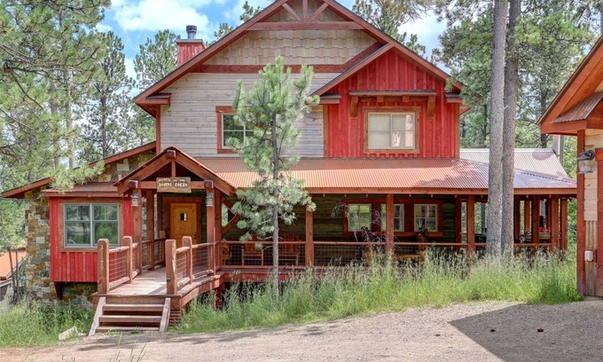 Deadwood Cabin | Ore Car Lodge - Outdoor fireplace!