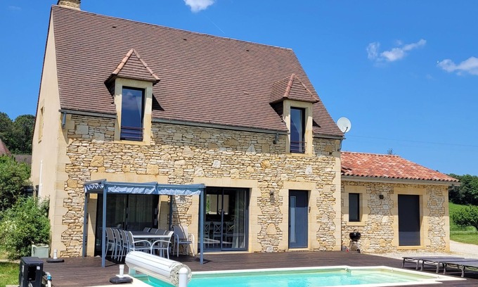 Saint-Genies House | Périgourdine house/Private heated swimming pool/Air con/10km Sarlat