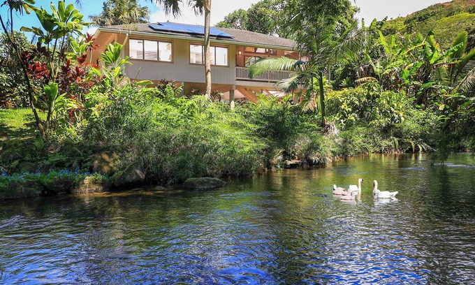 Wainiha House | Paddle to the Beach from a Secluded Riverfront Eden-A/C-Central to Hanalei&Ke'e