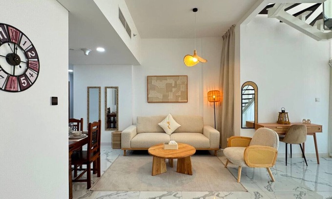 Masdar City Apartment | Palm Grove: Elegant 2BR Oasis