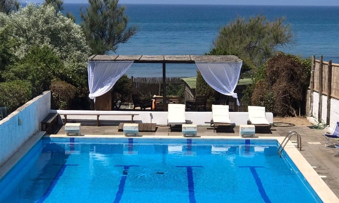 Lungomare di Sabaudia Villa | Palmetto Point on the beach - villa for 10 guests with 25x8 mt pool.