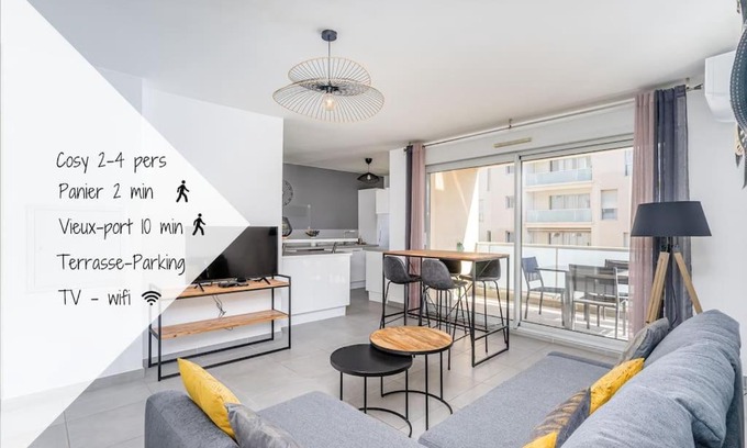 La Joliette Apartment | Panier, Major, appartement de 47 m2, parking et terrasse