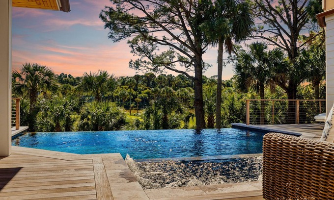 Vanderhorst Plantation House | Panoramic Views! Infinity pool & hot tub. Easy, private layout!
