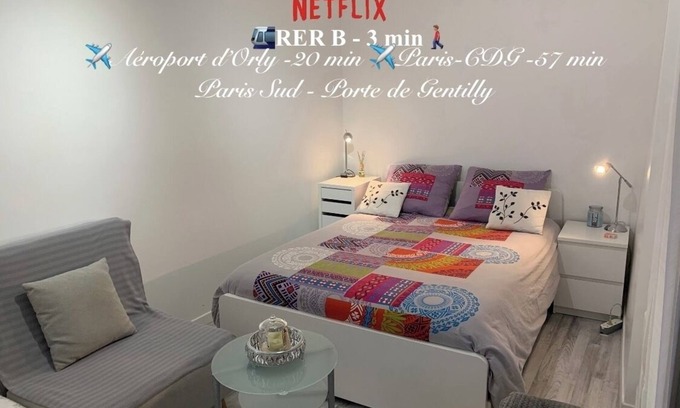 Gentilly Apartment | Paris Sud-porte de Gentilly Mignon T2 Tout Équipé a 250 m de Paris 14 e Charlety
