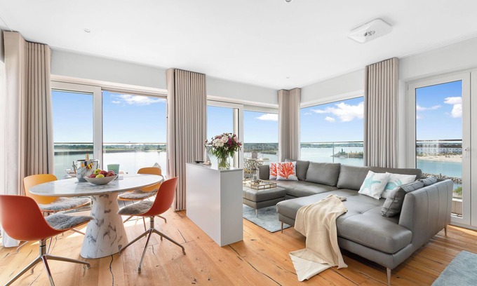Kappeln Apartment | Penthouse 'Himmel & Meer', directly on the Baltic Sea, offers luxury, sauna & sea view