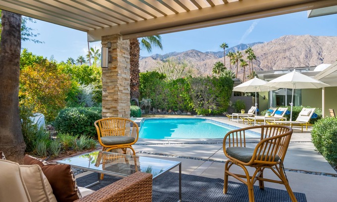 Tahquitz River Estates House | Perfect! Secluded Mid-Century Compound. 3 Beds/3 Baths Views! HOT-TUB! FIRE-PIT!