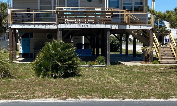 Ocean Isle Beach House | PET FRIENDLY 65 steps to ocean! Directly across the steet from beach access.