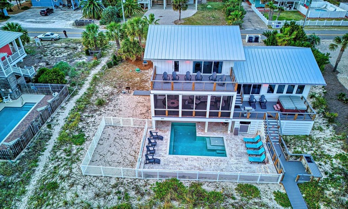 St. George Island House | Pet Friendly, Private Pool, Beach Front, Hot Tub, Free Beach Gear!