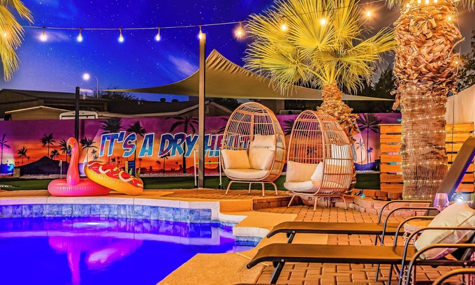 Maryvale House | Phoenix Villa - Private Resort Style backyard, Pool, Volleyball, Putting Green