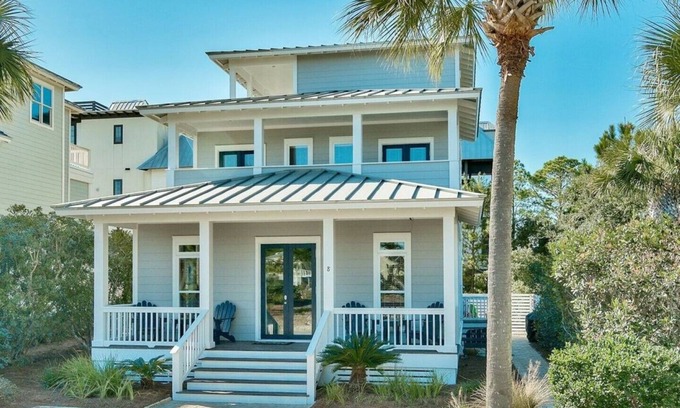 Seagrove Beach House | Pickle Ball Court! Beach side of 30A.just steps from the white sand!