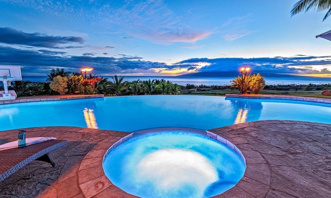 Downtown Lahaina House | Pickleball, basketball, Ocean Views! 6br/4.5ba,pool,hot tub, Gated Estate!
