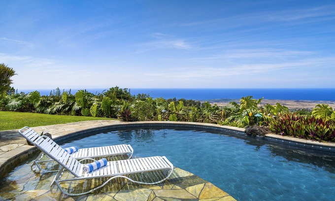 Kona Palisades House | Piko Nani: Luxurious Oceanview Getaway w/Private Pool & Spa and Serene Lanai