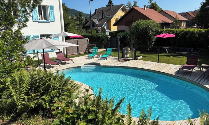 Gerardmer Apartment | PMR-equipped "Tilleul" apartment on garden level, swimming pool and sauna. Near lake