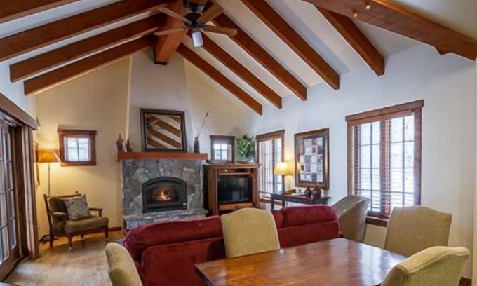 Tamarack Resort Cottage | POMA Lift Access | Stone Fireplace | Private Hot Tub & Patio