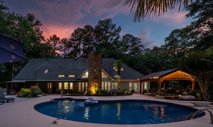 Cartersville House | Poolside Farm Serenity Group Perfect, Cozy Gazebo