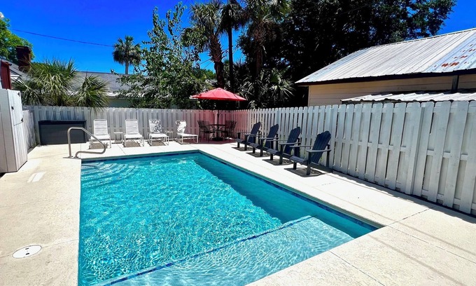 Tybee Island House | Private Heated Pool - 1 Block from the Beach!