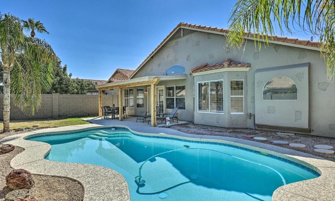 Monarch House | Private Pool and Fenced Yard Phoenix Home