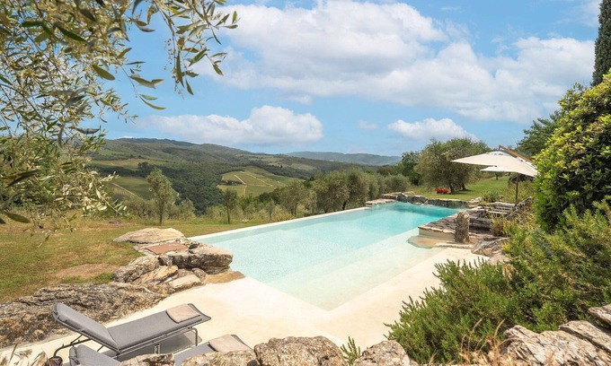 Radda in Chianti Villa | Private Villa with private pool, hot tub, WIFI, TV, patio, panoramic view, close to Greve In Chianti