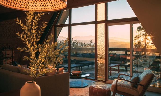 Crestline Cabin | Quiet Mid-Century A-Frame Retreat w/Mountain Views