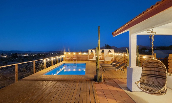 Joshua Tree House | Rancho Nopales Jt - Pool, Hot Tub, Hammocks, Fast Wifi + Views! 4 Bedroom Home by RedAwning
